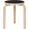 Artek – Stool 60, birch + black lino seat