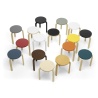 Artek – Stool 60, birch + black lino seat