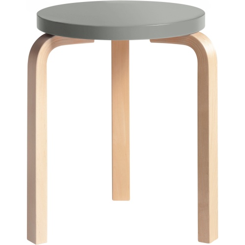 Artek – Stool 60, birch + grey seat