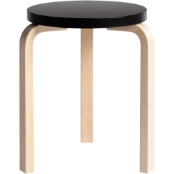 Artek – Stool 60, birch + black seat