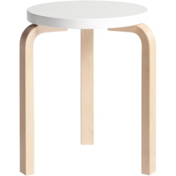 Artek – Stool 60, birch + white seat