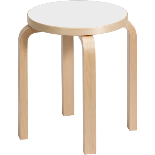 stratifié HPL blanc / bouleau - Stool E60 - édition classique - Artek