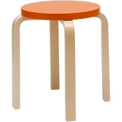 orange / bouleau - Stool E60 - édition classique - Artek