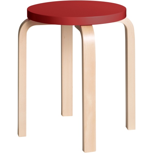 rouge / bouleau - Stool E60 - Artek