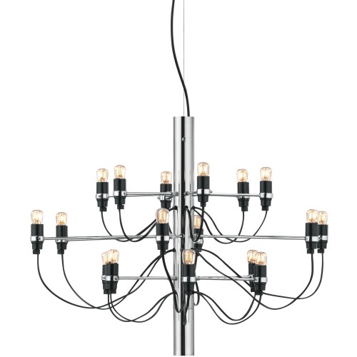 Suspension 2097/18, chrome + ampoules transparentes – Flos