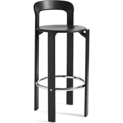 Tabouret de bar REY H75cm, Noir profond - HAY