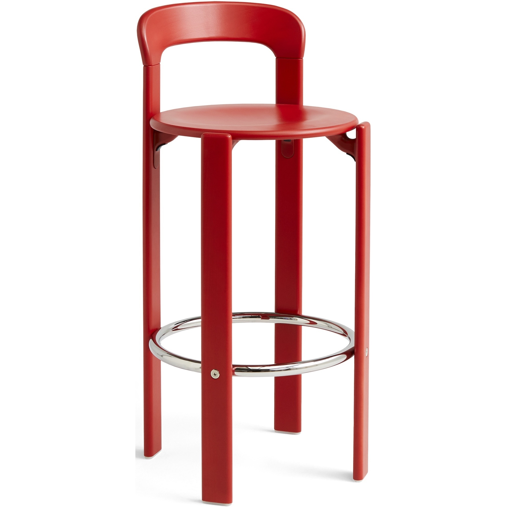 Tabouret de bar REY H75cm, Rouge Scarlet - HAY