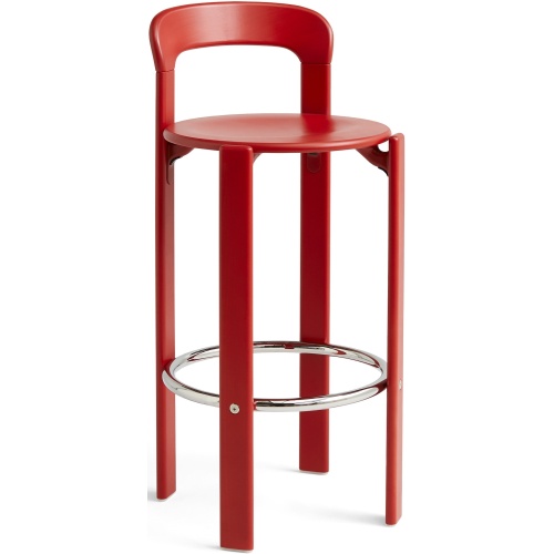 REY bar stool H75cm, Scarlet red - HAY