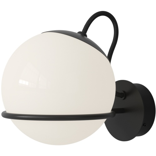 Astep – Model 237/1 wall lamp, black + opal glass