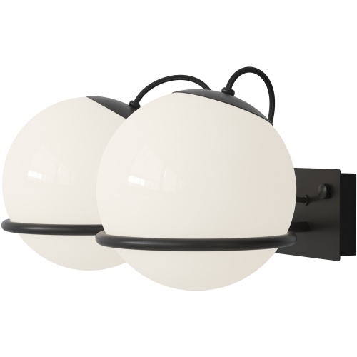 Astep – Model 238/1 wall lamp, black + opal glass