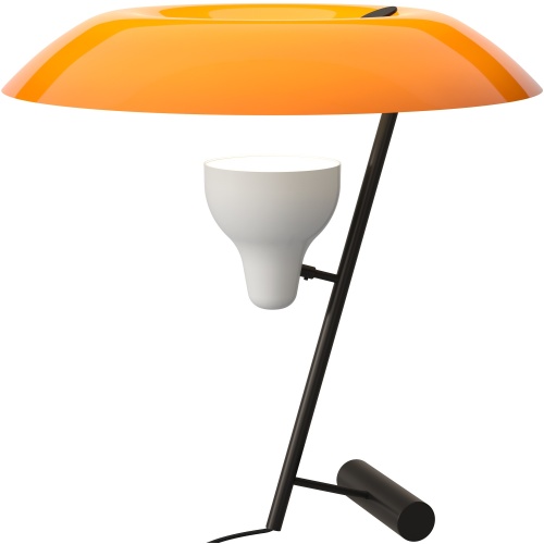 Astep – Lampe de table Model 548, orange et laiton bruni foncé