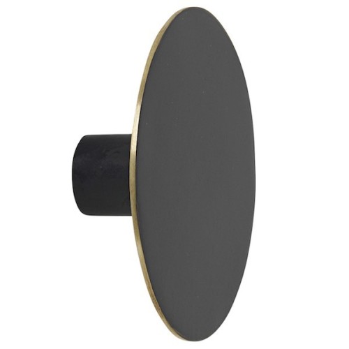 SOLD OUT - L - Black hook with brass edge - Ferm Living