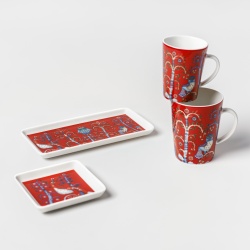 12 x 24 cm - assiette rectangulaire Taika rouge - Iittala