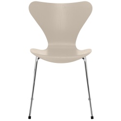 Series 7 chair (n°3107) – Light Beige / Chrome – Coloured ash – Fritz Hansen