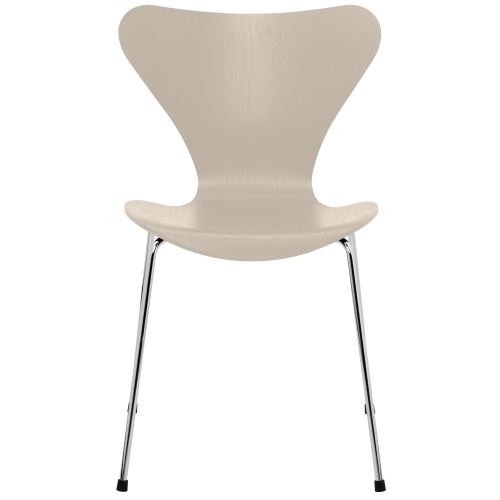 Series 7 chair (n°3107) – Light Beige / Chrome – Coloured ash – Fritz Hansen