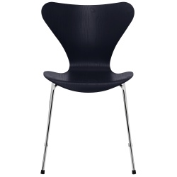 Chaise Série 7 (n°3107) – Midnight Blue / Chrome – Frêne coloré – Fritz Hansen