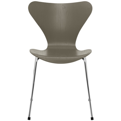 Chaise Série 7 (n°3107) – Olive Green / Chrome – Frêne coloré – Fritz Hansen