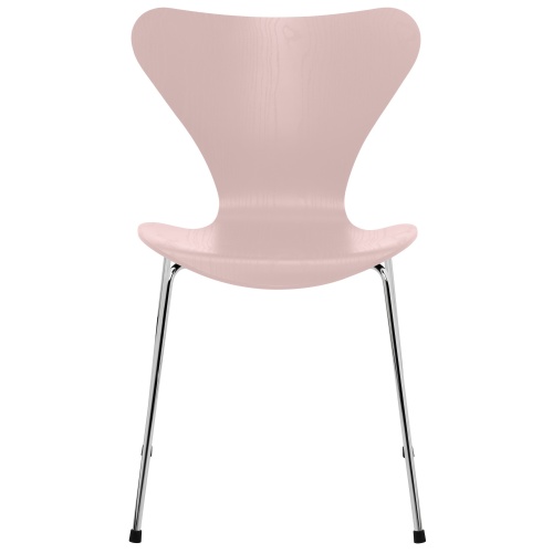 Chaise Série 7 (n°3107) – Pale Rose / Chrome – Frêne coloré – Fritz Hansen