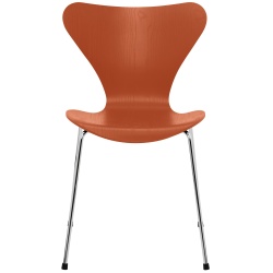 Chaise Série 7 (n°3107) – Paradise Orange / Chrome – Frêne coloré – Fritz Hansen