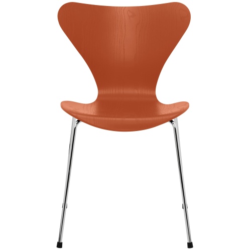 Chaise Série 7 (n°3107) – Paradise Orange / Chrome – Frêne coloré – Fritz Hansen