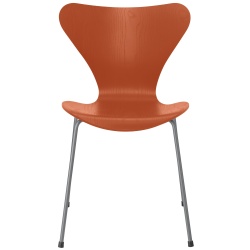 Series 7 chair (n°3107) – Paradise Orange / Silver Grey – Coloured ash – Fritz Hansen