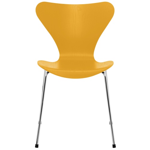 Series 7 chair (n°3107) – True Yellow / Chrome – Coloured ash – Fritz Hansen