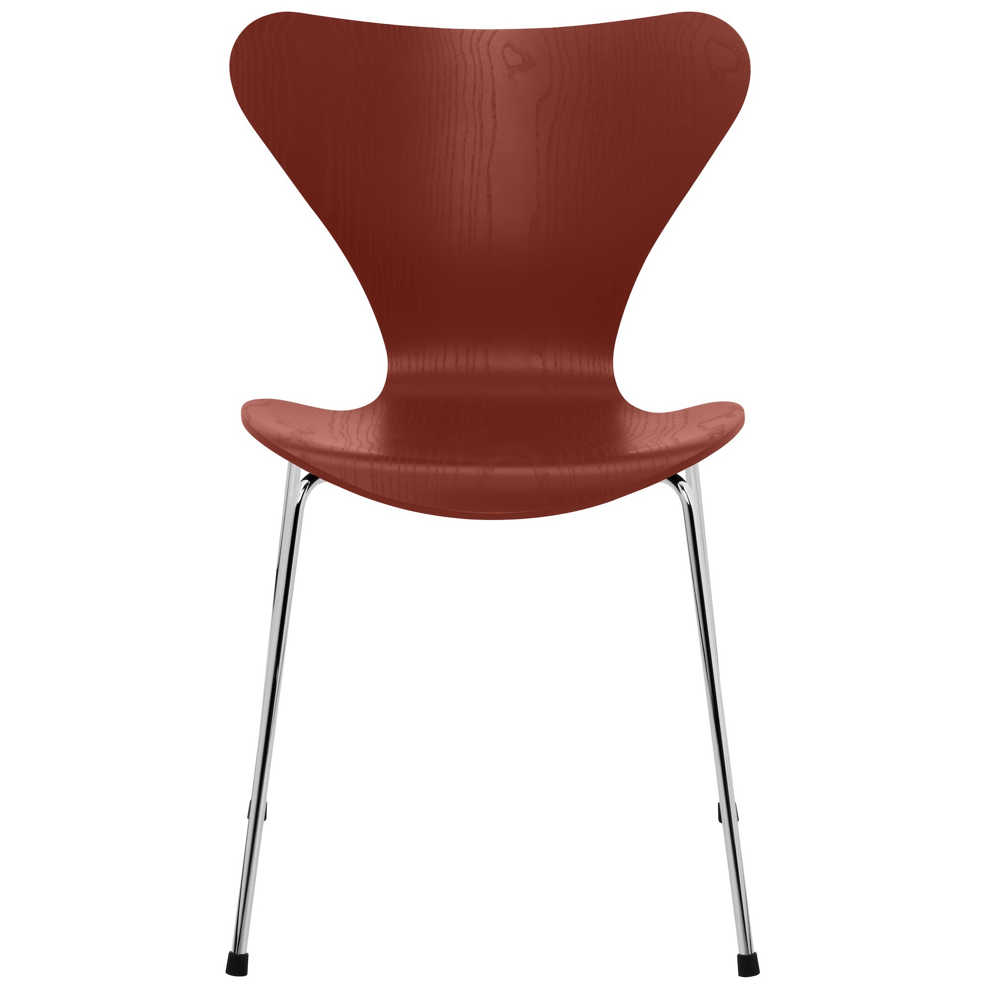 Series 7 chair (n°3107) – Venetian Red / Chrome – Coloured ash – Fritz Hansen