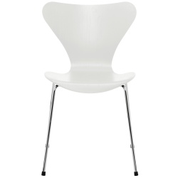 Series 7 chair (n°3107) – White / Chrome – Coloured ash – Fritz Hansen