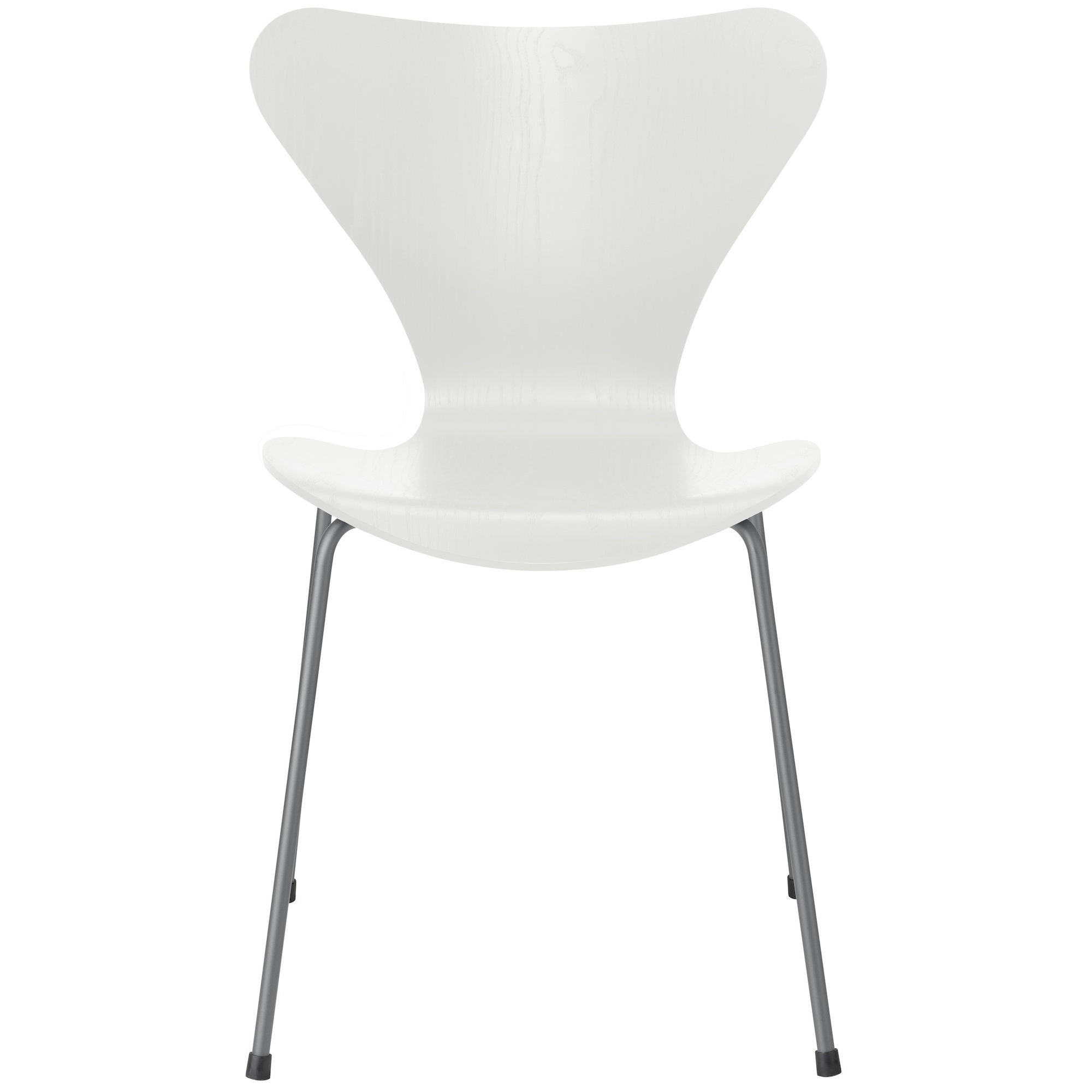 Chaise Série 7 (n°3107) – Blanc / Silver Grey – Frêne coloré – Fritz Hansen