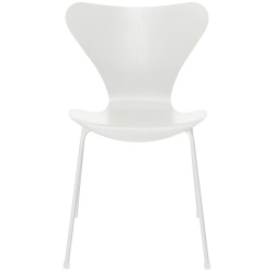 Series 7 chair (n°3107) – White / White – Coloured ash – Fritz Hansen