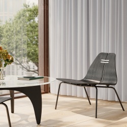 Fauteuil PK23 – Frêne teinté noir / Acier inoxydable noir – Fritz Hansen