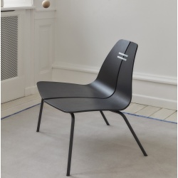 Fauteuil PK23 – Frêne teinté noir / Acier inoxydable noir – Fritz Hansen