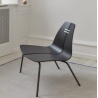 Fauteuil PK23 – Frêne teinté noir / Acier inoxydable noir – Fritz Hansen