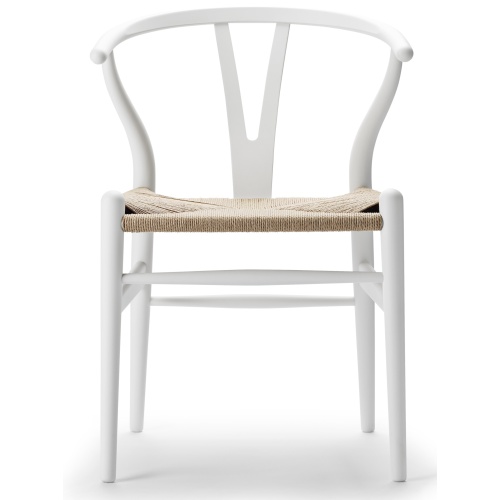 Chaise Wishbone CH24 – blanc Soft, corde de papier naturelle – Carl Hansen & Søn