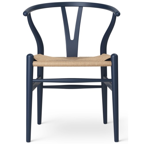 Chaise Wishbone CH24 – bleu Soft, corde de papier naturelle – Carl Hansen & Søn