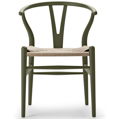 CH24 Wishbone chair – Soft olive green, natural papercord – Carl Hansen & Søn