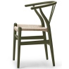 Carl Hansen & Søn – Chaise Wishbone CH24 – vert olive Soft, corde de papier naturelle