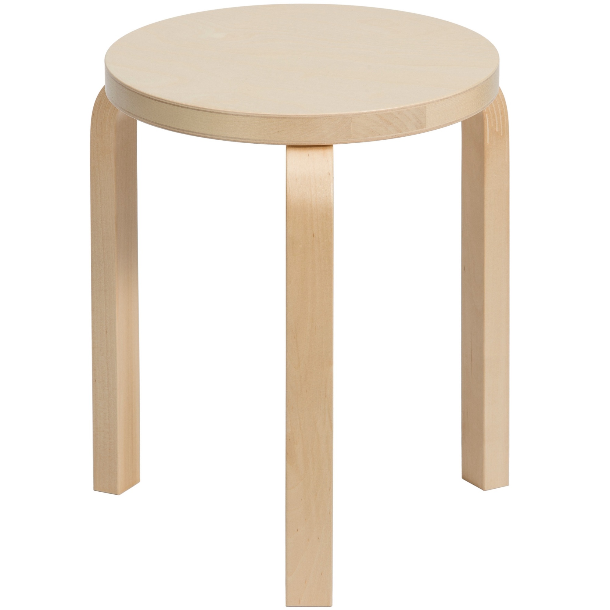 Stool 60 – clear lacquered birch – Artek – Alvar Aalto, 1933