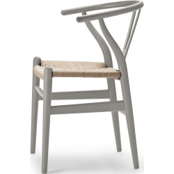 Carl Hansen & Søn – Chaise Wishbone CH24 – silver grey Soft, corde de papier naturelle