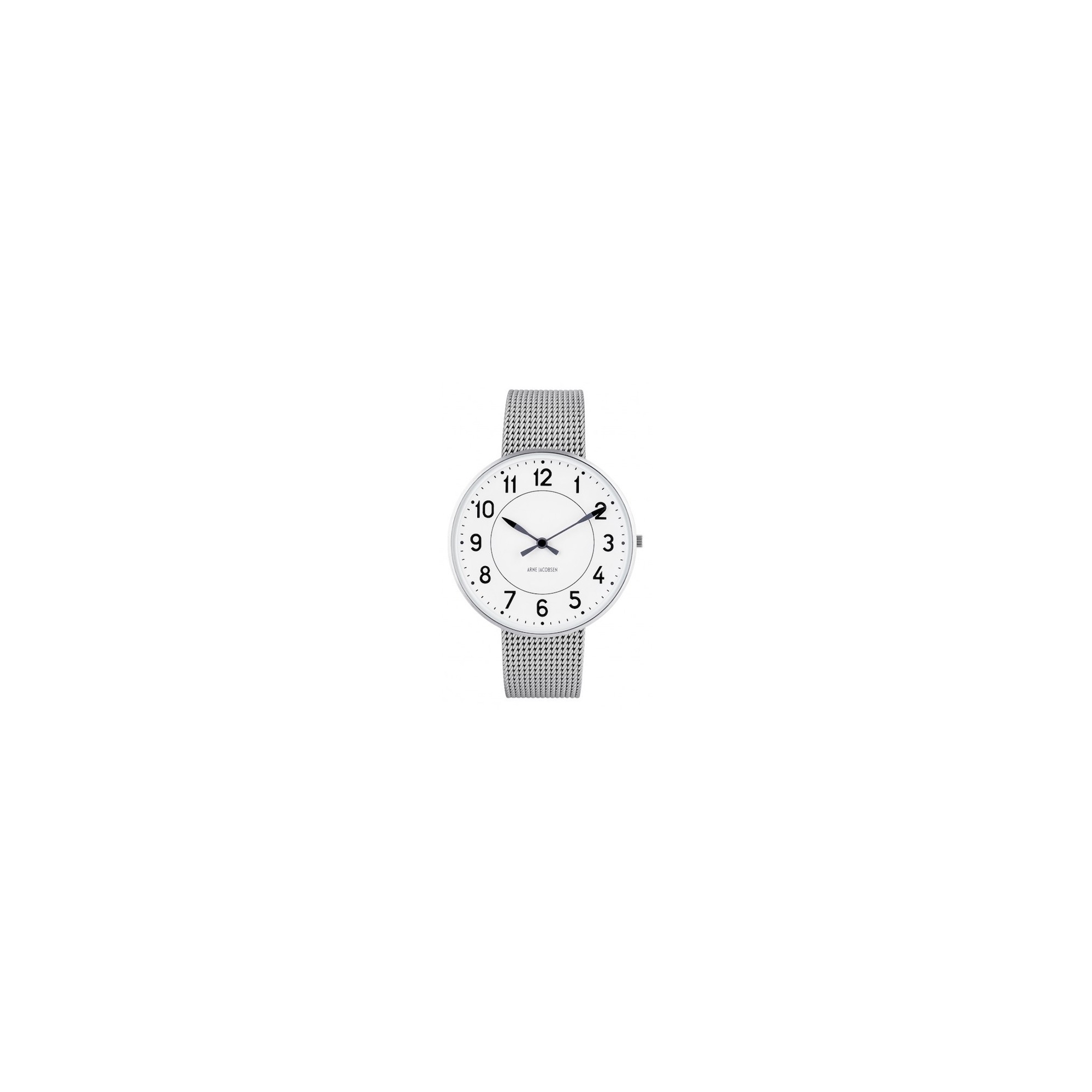 SOLD OUT Ø40mm - brushed steel mesh strap / white dial / brushed steel bezel - Station watch