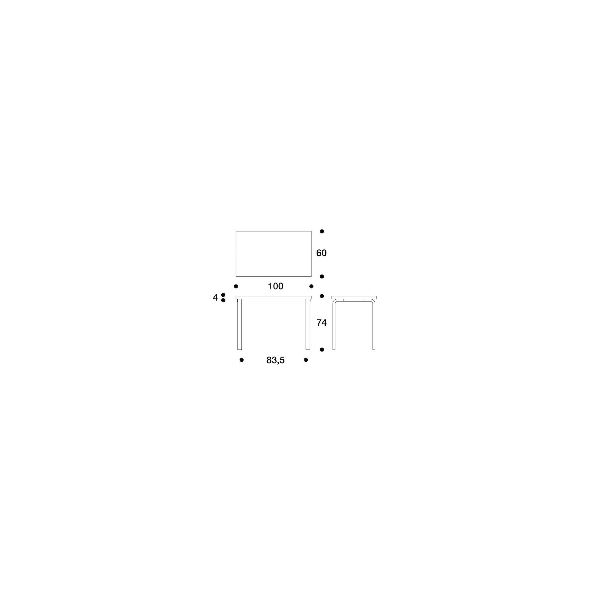 100x60cm - table 80B - Artek