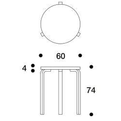 Ø60cm - table 90C - Artek