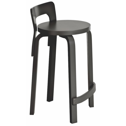 bouleau peint en noir - tabouret K65 - Artek