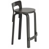 black lacquered birch - K65 high chair - Artek