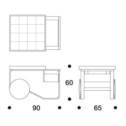 table roulante, tea trolley 900 - Artek