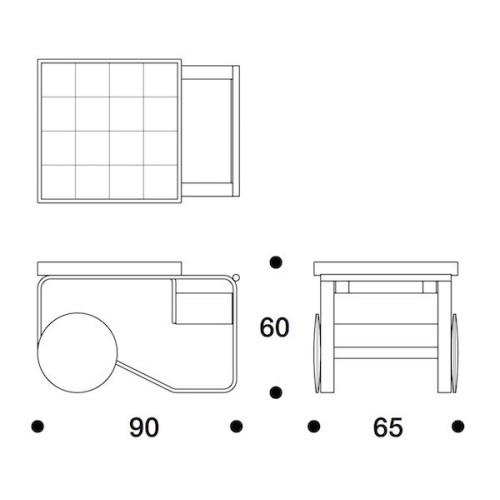 table roulante, tea trolley 900 - Artek