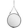 ø45cm - Black Leather - Adnet circular mirror - Gubi