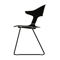 BH31 - sled base, with armrest - Pair chair - Fritz Hansen