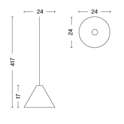 Ø24cm (S) - abat-jour uniquement - suspension 30 degrees - HAY