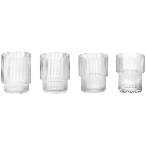 4 clear glasses Ripple - Ferm Living